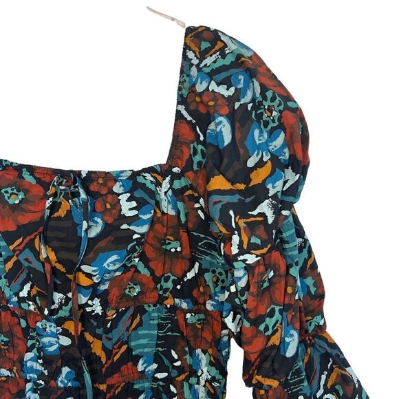 Anthropologie Porridge Red Motif Multi Tiered Boho Poplin Blouse - Picture 7 of 10